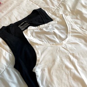 Two small scoop neck tanks, organic cotton
